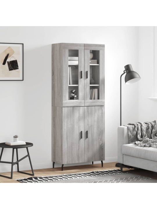 Augstais skapis, pelēks, 69,5x34x180 cm, inženierijas koks