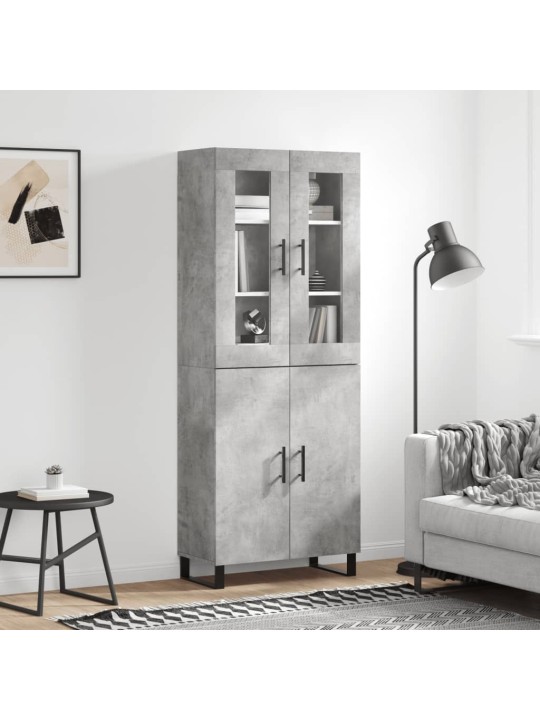 Augstais skapis, pelēks, 69,5x34x180 cm, inženierijas koks