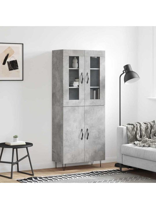 Augstais skapis, pelēks, 69,5x34x180 cm, inženierijas koks