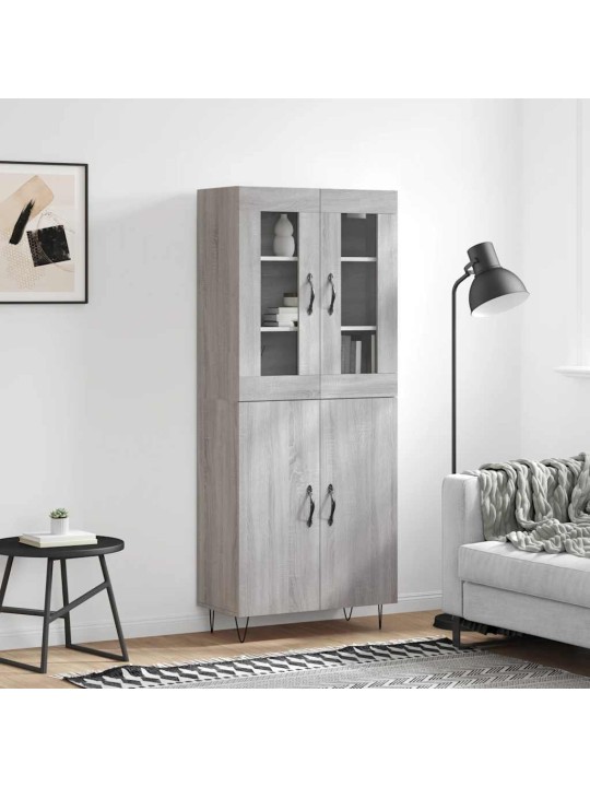 Augstais skapis, pelēks, 69,5x34x180 cm, inženierijas koks