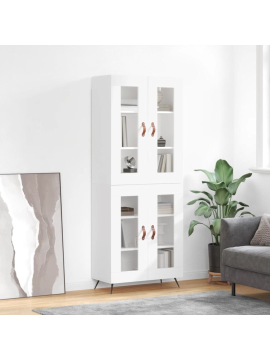 Augstais skapis, balts, 69,5x34x180 cm, inženierijas koks