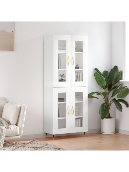 Augstais skapis, balts, 69,5x34x180 cm, inženierijas koks