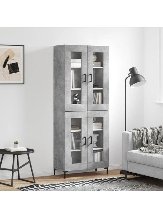 Augstais skapis, pelēks, 69,5x34x180 cm, inženierijas koks