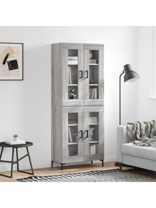 Augstais skapis, pelēks, 69,5x34x180 cm, inženierijas koks