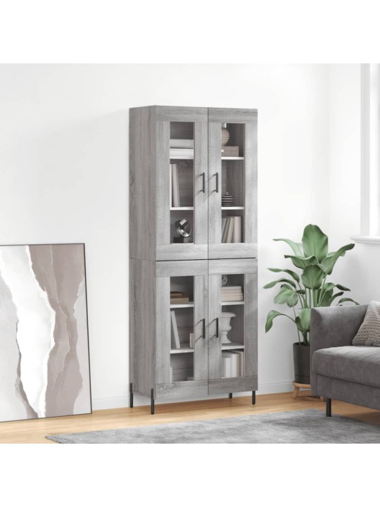 Augstais skapis, pelēks, 69,5x34x180 cm, inženierijas koks