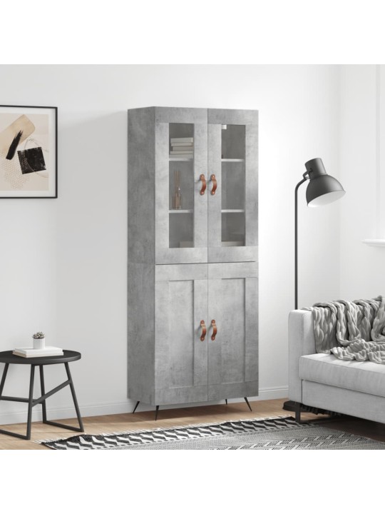 Augstais skapis, pelēks, 69,5x34x180 cm, inženierijas koks