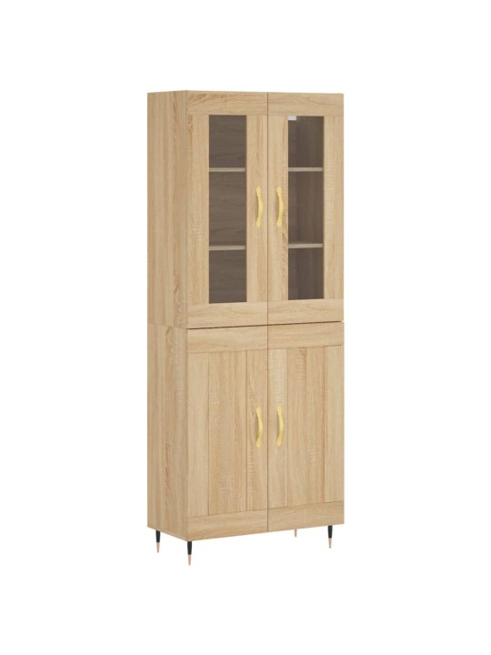 Augstais skapis, ozolkoka, 69,5x34x180 cm, inženierijas koks