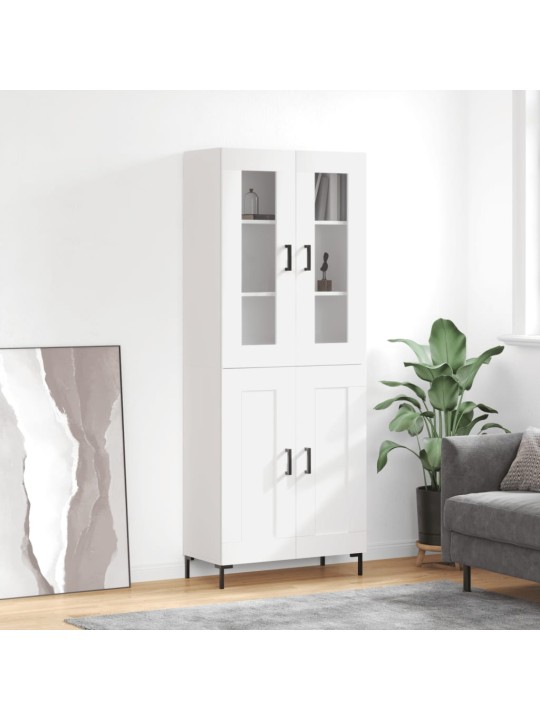 Augstais skapis, balts, 69,5x34x180 cm, inženierijas koks