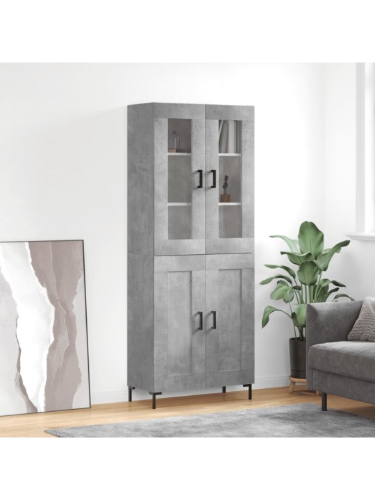 Augstais skapis, pelēks, 69,5x34x180 cm, inženierijas koks