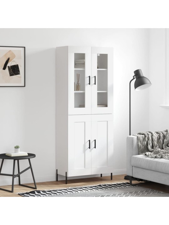 Augstais skapis, balts, 69,5x34x180 cm, inženierijas koks