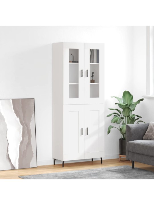 Augstais skapis, balts, 69,5x34x180 cm, inženierijas koks