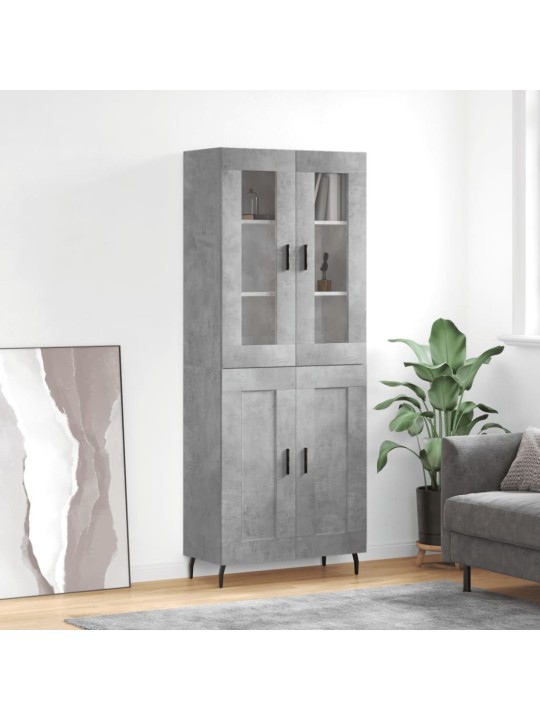 Augstais skapis, pelēks, 69,5x34x180 cm, inženierijas koks