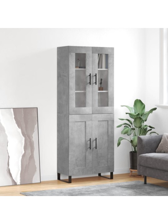 Augstais skapis, pelēks, 69,5x34x180 cm, inženierijas koks