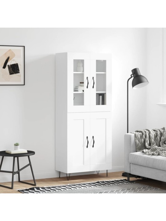 Augstais skapis, balts, 69,5x34x180 cm, inženierijas koks