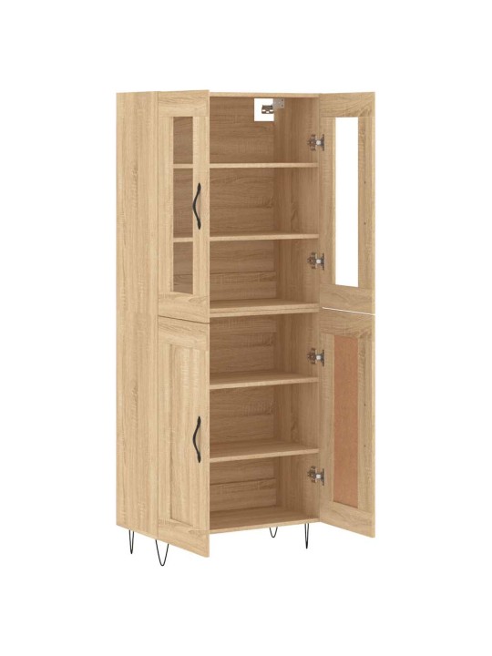 Augstais skapis, ozolkoka, 69,5x34x180 cm, inženierijas koks