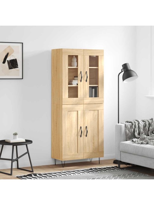 Augstais skapis, ozolkoka, 69,5x34x180 cm, inženierijas koks