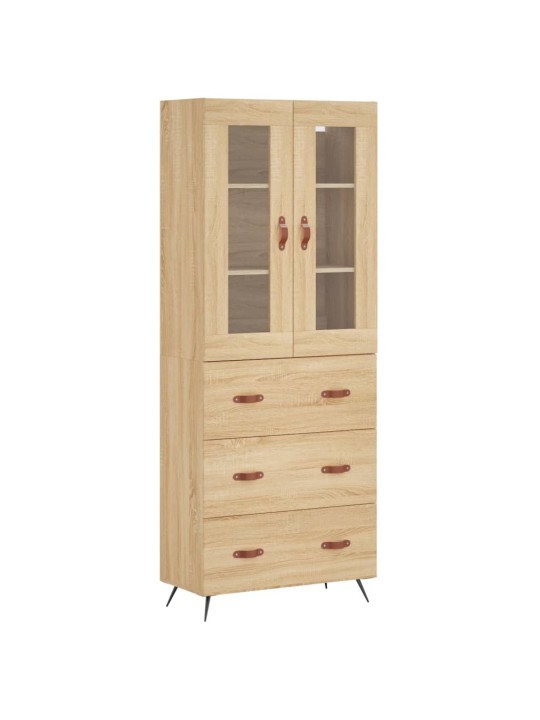 Augstais skapis, ozolkoka, 69,5x34x180 cm, inženierijas koks