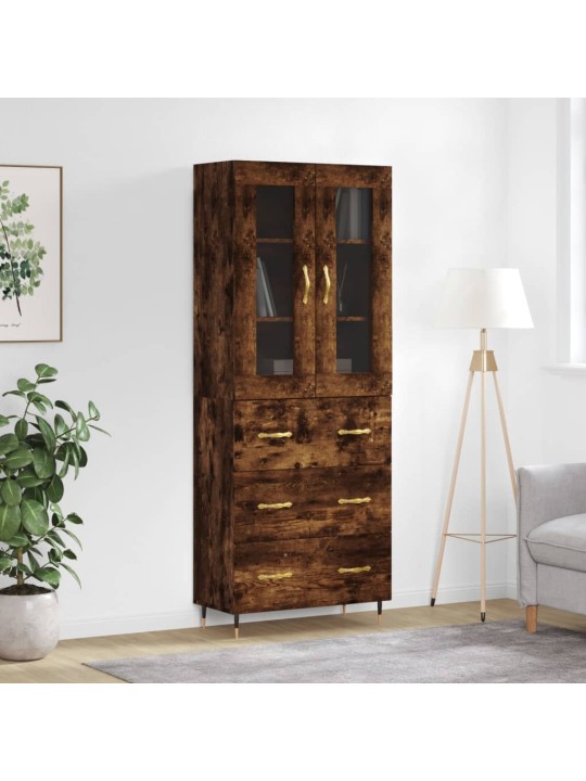 Augstais skapis, ozolkoka, 69,5x34x180 cm, inženierijas koks