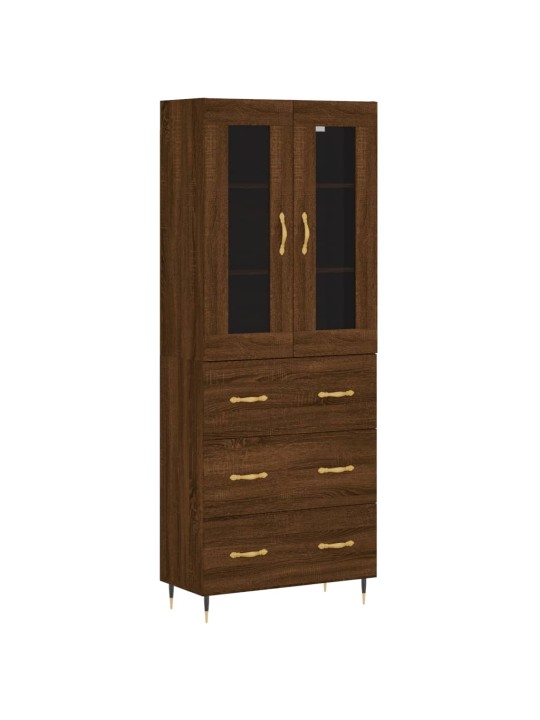 Augstais skapis, ozolkoka, 69,5x34x180 cm, inženierijas koks