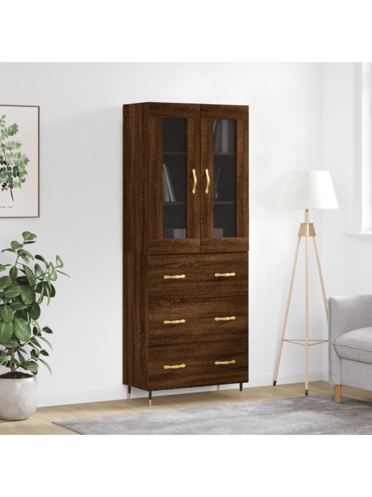 Augstais skapis, ozolkoka, 69,5x34x180 cm, inženierijas koks