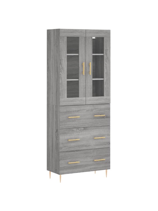 Augstais skapis, pelēks, 69,5x34x180 cm, inženierijas koks