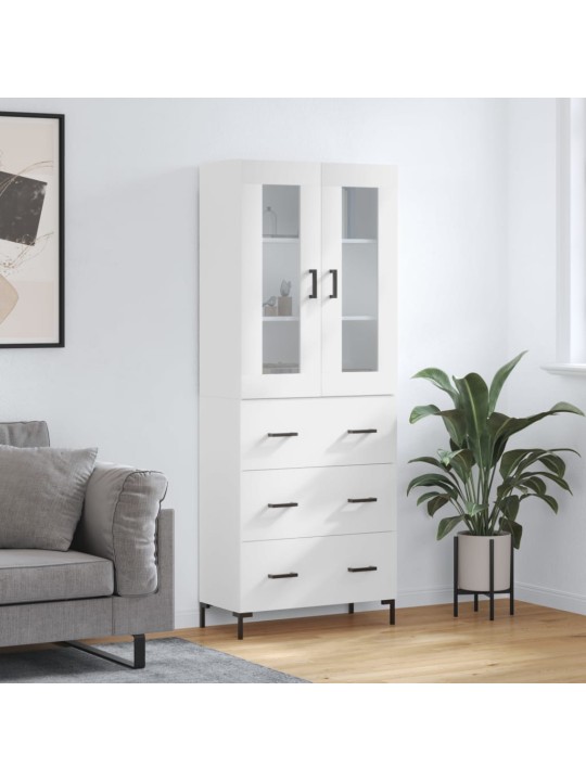 Augstais skapis, balts, 69,5x34x180 cm, inženierijas koks