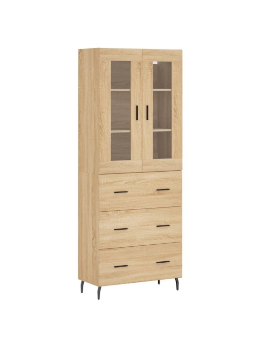 Augstais skapis, ozolkoka, 69,5x34x180 cm, inženierijas koks