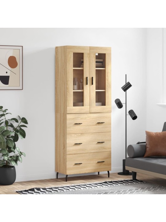 Augstais skapis, ozolkoka, 69,5x34x180 cm, inženierijas koks