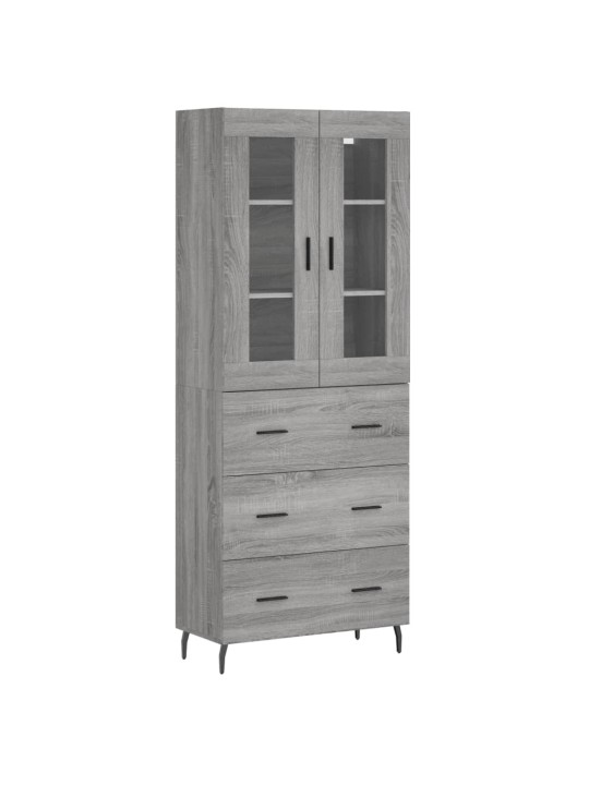 Augstais skapis, pelēks, 69,5x34x180 cm, inženierijas koks