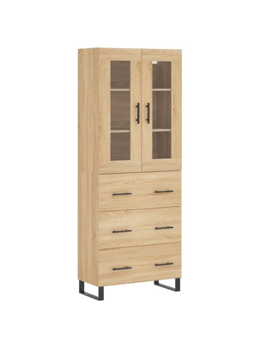 Augstais skapis, ozolkoka, 69,5x34x180 cm, inženierijas koks
