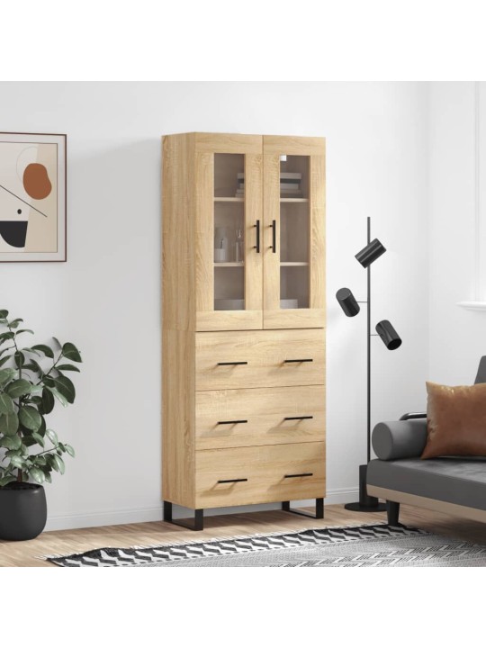 Augstais skapis, ozolkoka, 69,5x34x180 cm, inženierijas koks