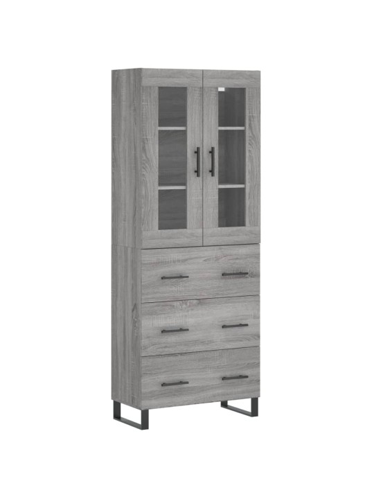 Augstais skapis, pelēks, 69,5x34x180 cm, inženierijas koks