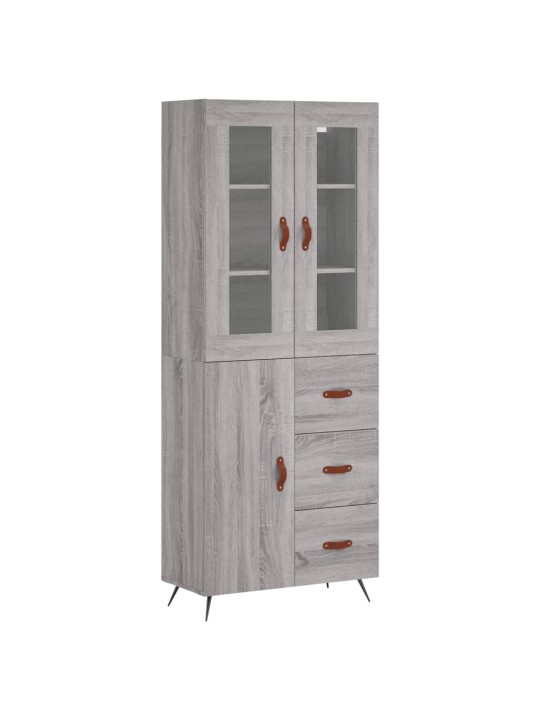 Augstais skapis, pelēks, 69,5x34x180 cm, inženierijas koks