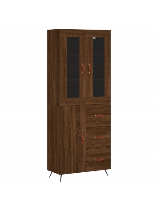 Augstais skapis, ozolkoka, 69,5x34x180 cm, inženierijas koks