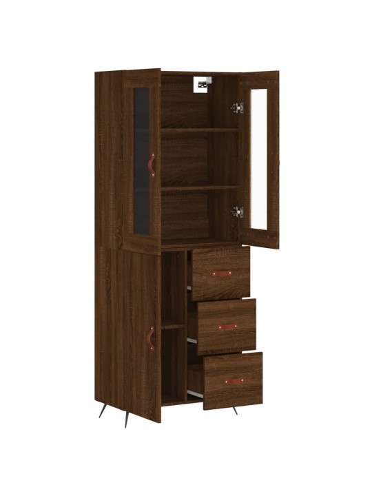 Augstais skapis, ozolkoka, 69,5x34x180 cm, inženierijas koks