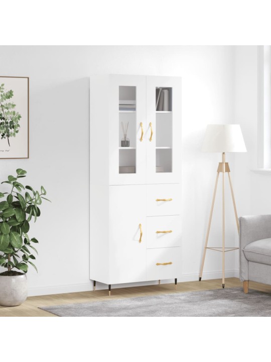 Augstais skapis, balts, 69,5x34x180 cm, inženierijas koks