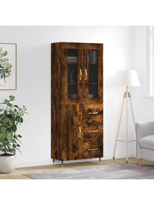 Augstais skapis, ozolkoka, 69,5x34x180 cm, inženierijas koks