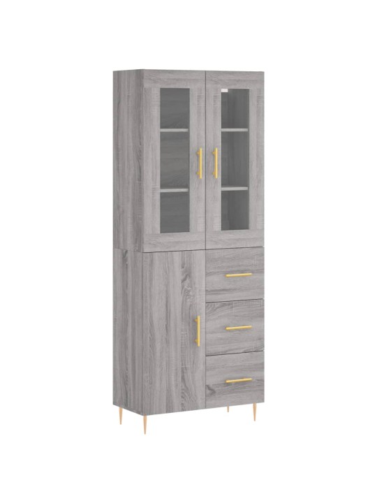 Augstais skapis, pelēks, 69,5x34x180 cm, inženierijas koks