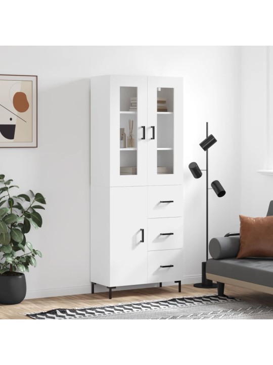 Augstais skapis, balts, 69,5x34x180 cm, inženierijas koks