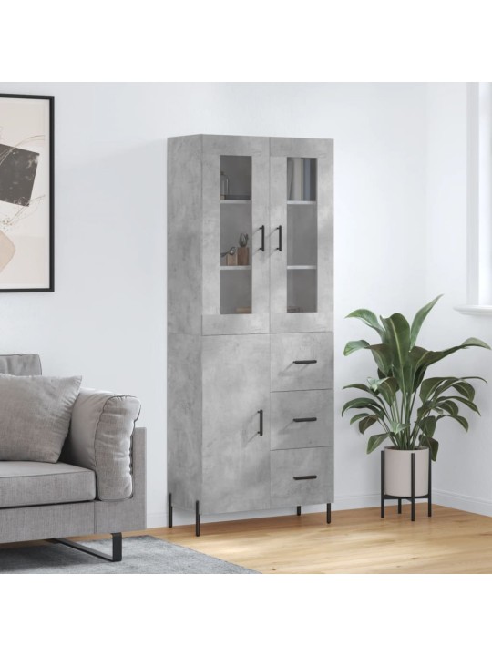 Augstais skapis, pelēks, 69,5x34x180 cm, inženierijas koks