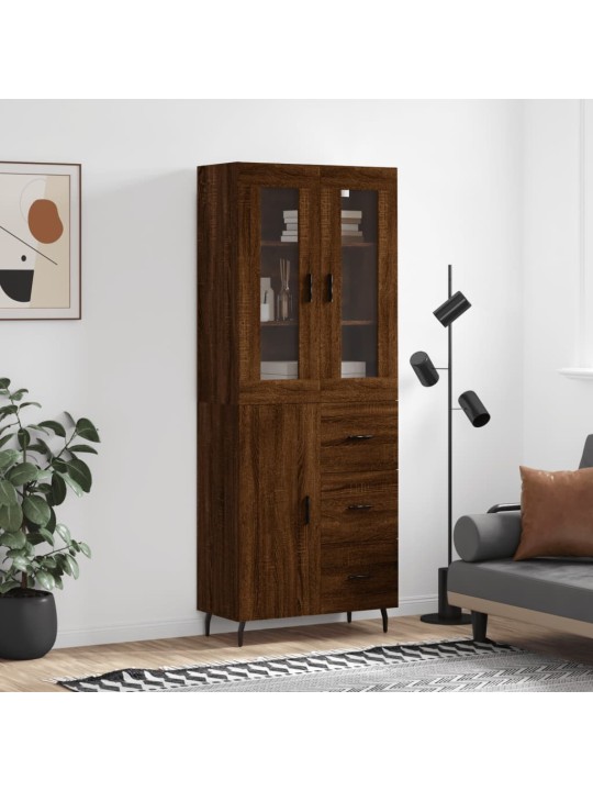 Augstais skapis, ozolkoka, 69,5x34x180 cm, inženierijas koks