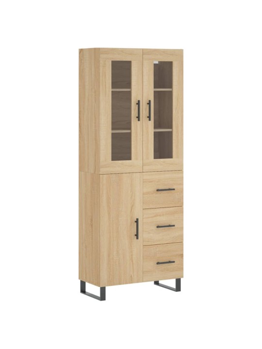 Augstais skapis, ozolkoka, 69,5x34x180 cm, inženierijas koks