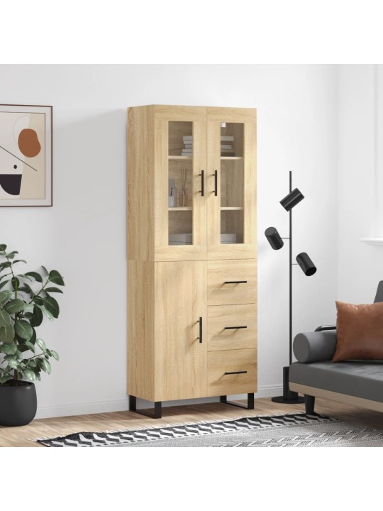 Augstais skapis, ozolkoka, 69,5x34x180 cm, inženierijas koks