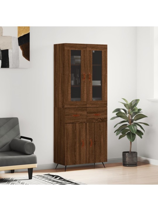 Augstais skapis, ozolkoka, 69,5x34x180 cm, inženierijas koks
