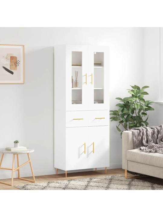 Augstais skapis, balts, 69,5x34x180 cm, inženierijas koks
