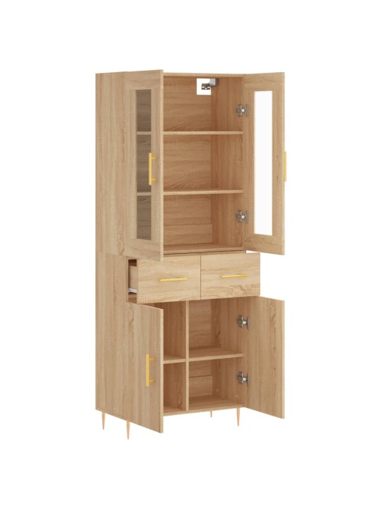 Augstais skapis, ozolkoka, 69,5x34x180 cm, inženierijas koks