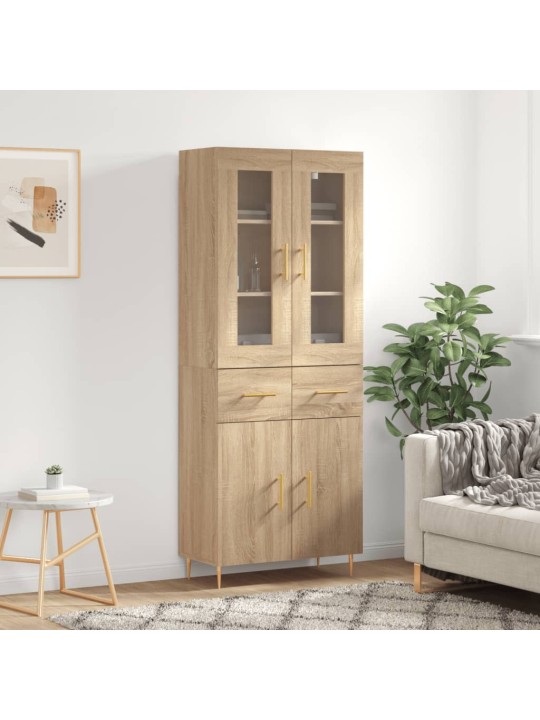 Augstais skapis, ozolkoka, 69,5x34x180 cm, inženierijas koks