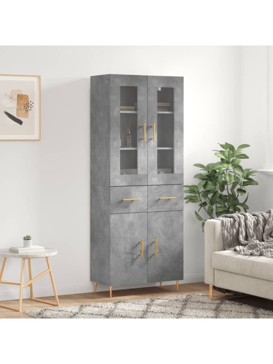 Augstais skapis, pelēks, 69,5x34x180 cm, inženierijas koks