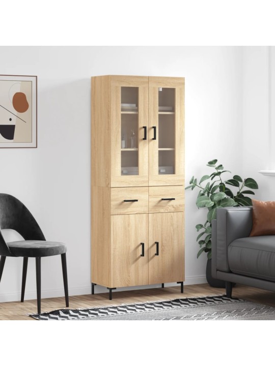 Augstais skapis, ozolkoka, 69,5x34x180 cm, inženierijas koks