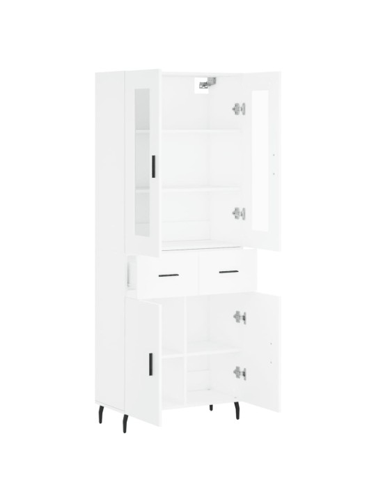 Augstais skapis, balts, 69,5x34x180 cm, inženierijas koks